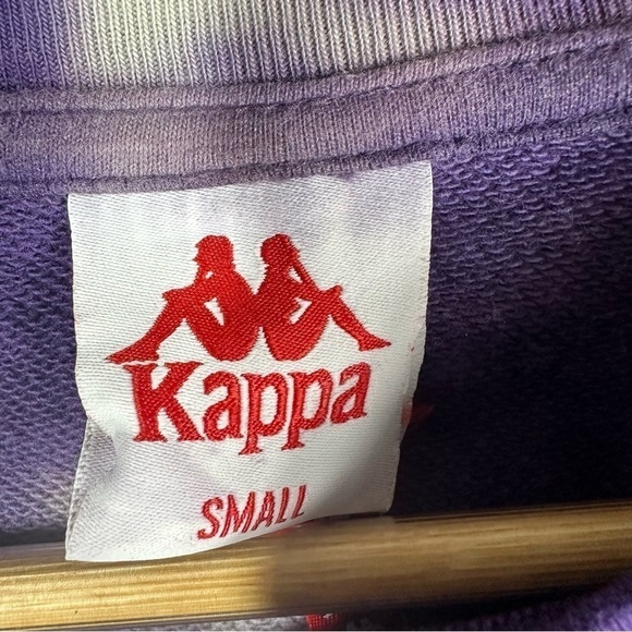 Kappa Authentic Galz Cropped Sweatshirt Size Small Cream Brandy Violet - Picture 7 of 9